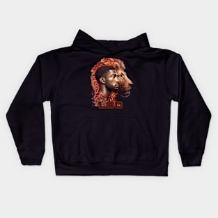 Black Leo Zodiac Sign Man Kids Hoodie